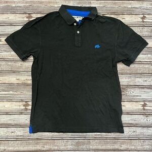 Raging Bull men's Black Blue Organic Cotton Polo Shirt Small